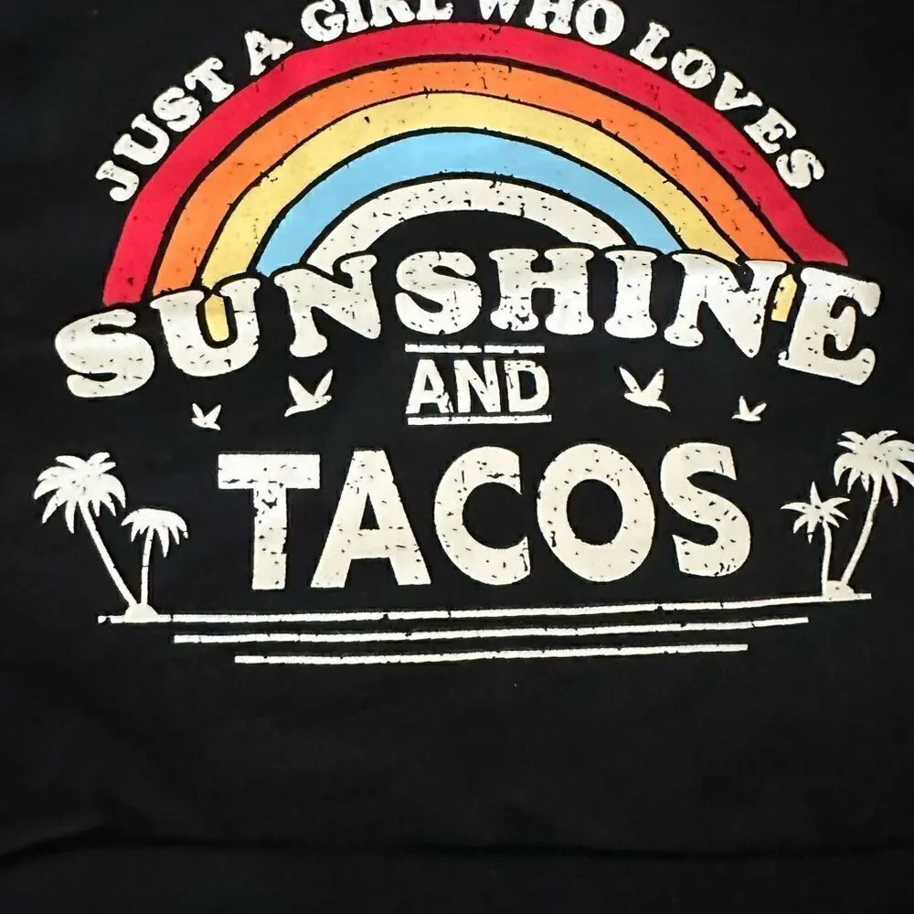 NWT Girls 2 Piece Long Sleeve Top and Jean Skirt Sunshine & Tacos- Size 6-12 Mo